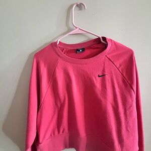 Nike Pink Crop 3/4 Sleeve Hoodie